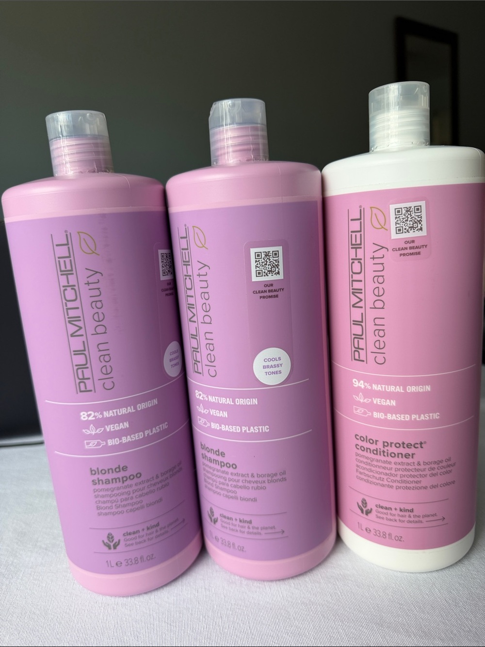 Paul Mitchell Clean Beauty Blonde Shampoo & Color Protect Conditioner-bundle 3L